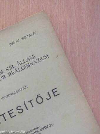 A Szegedi M. Kir. Állami Klauzál Gábor Reálgimnázium huszonkilencedik értesítője