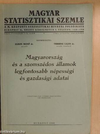 Magyar Statisztikai Szemle 1945. július-december