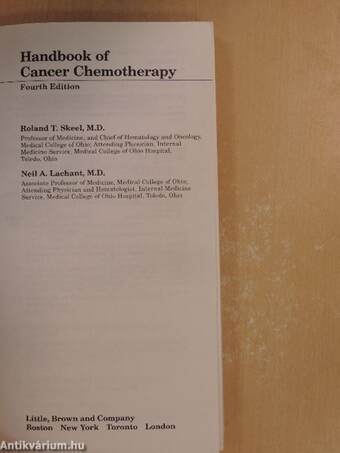 Handbook of Cancer Chemotherapy