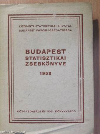 Budapest statisztikai zsebkönyve 1958