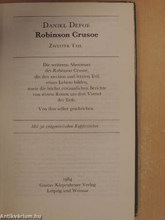 Robinson Crusoe II.