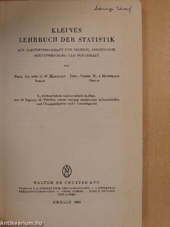 Kleines Lehrbuch der Statistik