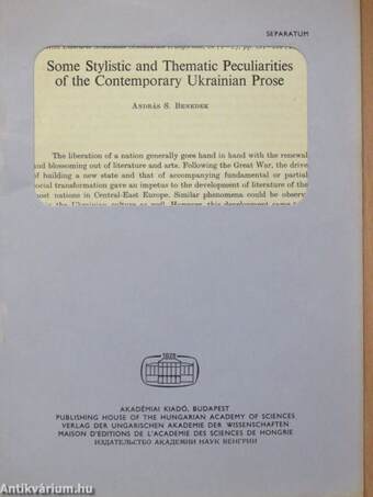 Some Stylistic and Thematic Peculiarities of the Contemporary Ukrainian Prose