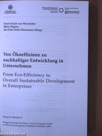 Von Ökoeffizienz zu nachhaltiger Entwicklung in Unternehmen/From Eco-Efficiency to Overall Sustainable Development in Enterprises