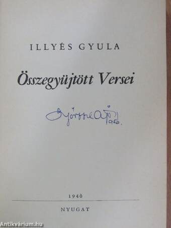 Illyés Gyula Összegyüjtött Versei