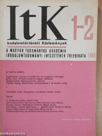 Irodalomtörténeti Közlemények 1986/1-6.