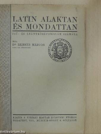 Latin alaktan és mondattan