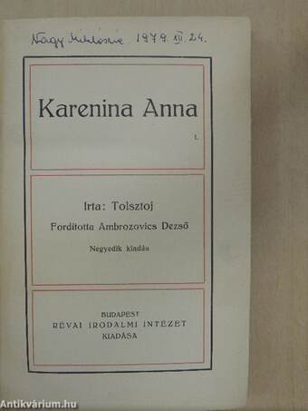 Karenina Anna I-II.