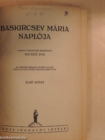 Baskircsev Mária naplója I-II.