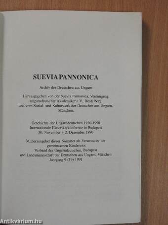 Suevia Pannonica Jahrgang 9 (19) 1991