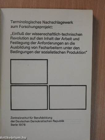 Terminologisches Nachschlagewerk zum Forschungsprojekt