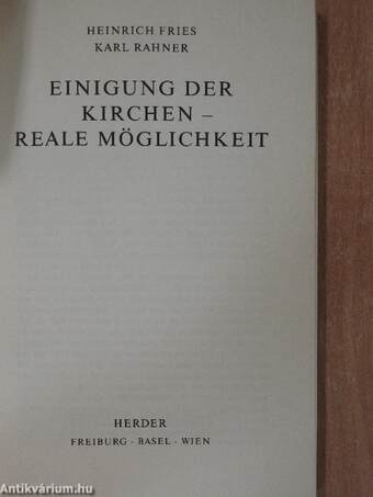 Einigung der Kirchen - Reale Möglichkeit