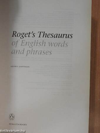 Roget's Thesaurus of English Words and Phrases