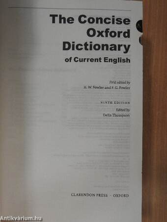 The Concise Oxford Dictionary of Current English