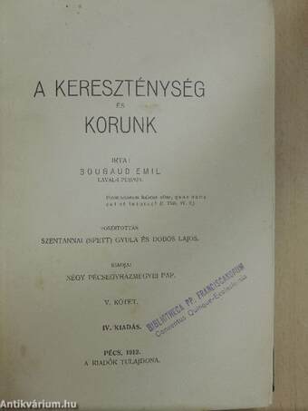 A kereszténység és korunk V. (töredék)