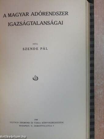 Mi a szociológia?/Az ember származása/A magyar adórendszer igazságtalanságai/Népoktatásunk bűnei