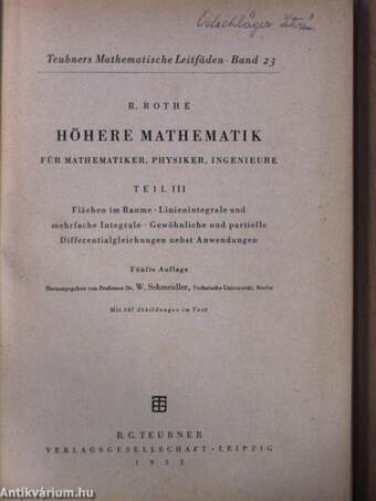 Höhere Mathematik III.