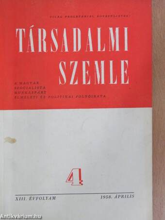 Társadalmi Szemle 1958. április