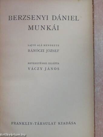 Berzsenyi Dániel munkái