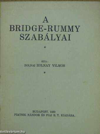 A bridge-rummy szabályai