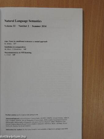 Natural Language Semantics Summer 2014