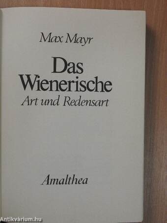 Das Wienerische Art und Redensart