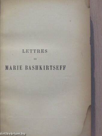 Lettres de Marie Bashkirtseff