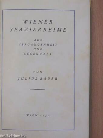 Wiener Spazierreime aus Vergangenheit und Gegenwart