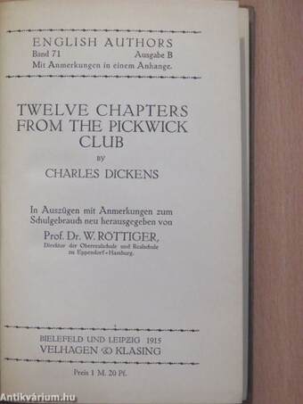 Twelve Chapters from the Pickwick Club