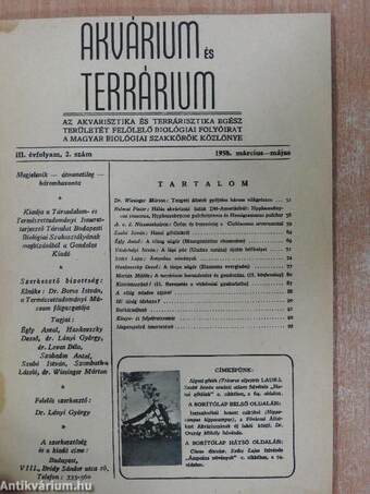 Akvárium és Terrárium 1958. március-május