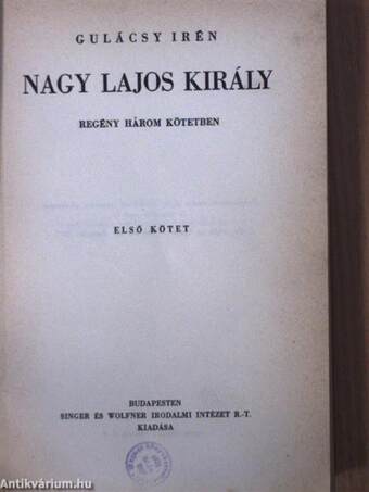 Nagy Lajos király I-III.