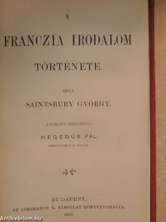 A franczia irodalom története