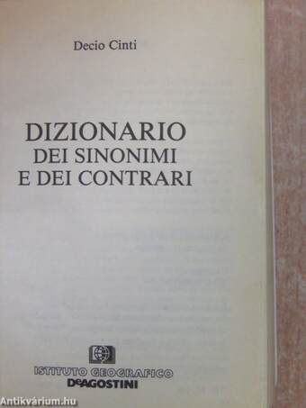 Dizionario dei sinonimi e dei contrari