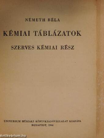 Kémiai táblázatok