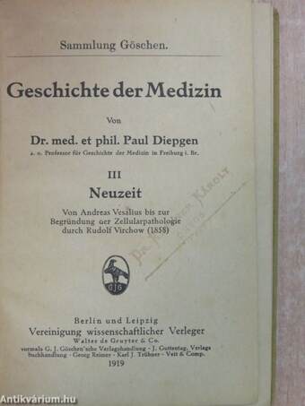 Geschichte der Medizin III.