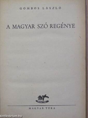 A magyar szó regénye