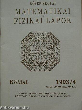 Középiskolai matematikai és fizikai lapok 1993. április