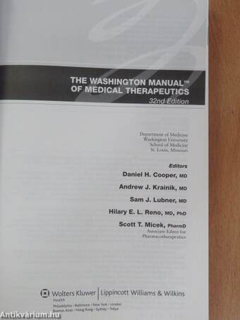 The Washington Manual of Medical Therapeutics