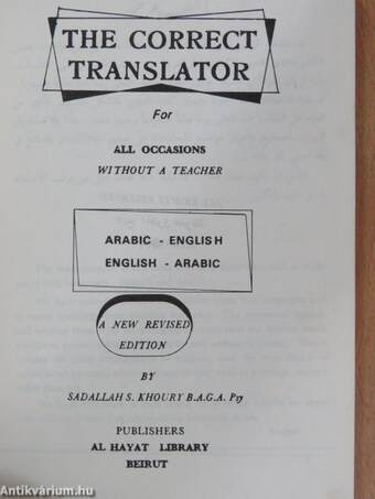 The Correct Translator - Arabic-English/English-Arabic