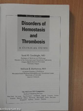 Disorders of Hemostasis and Thrombosis