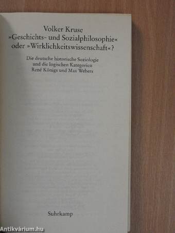 »Geschichts- und Sozialphilosophie« oder »Wirklichkeitswissenschaft«?