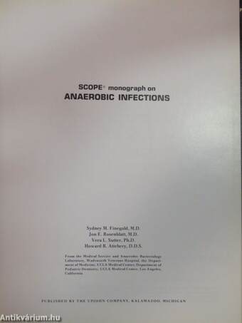 SCOPE monograph on Anaerobic Infections