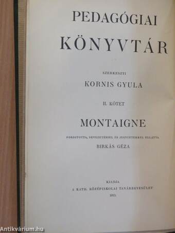 Montaigne pedagógiai tanulmányai