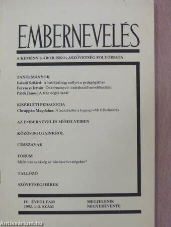 Embernevelés 1992/1-4.