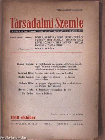 Társadalmi Szemle 1949. október