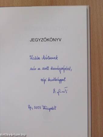 Időtáv mollban (dedikált példány)