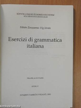 Esercizi di grammatica italiana