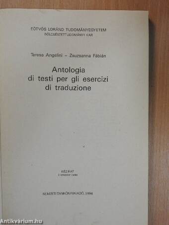 Antologia di testi per gli esercizi di traduzione