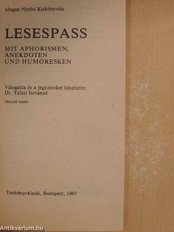 Lesespass mit Aphorismen, Anekdoten und Humoresken