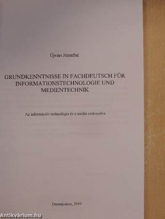 Grundkenntnisse in Fachdeutsch für Informationstechnologie und Medientechnik